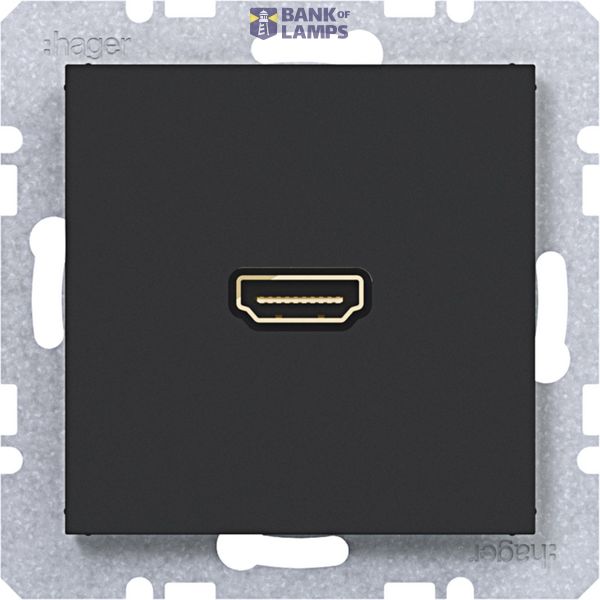 HDMI socket with 90° plug connection, A.x/C.x night black matte image 1