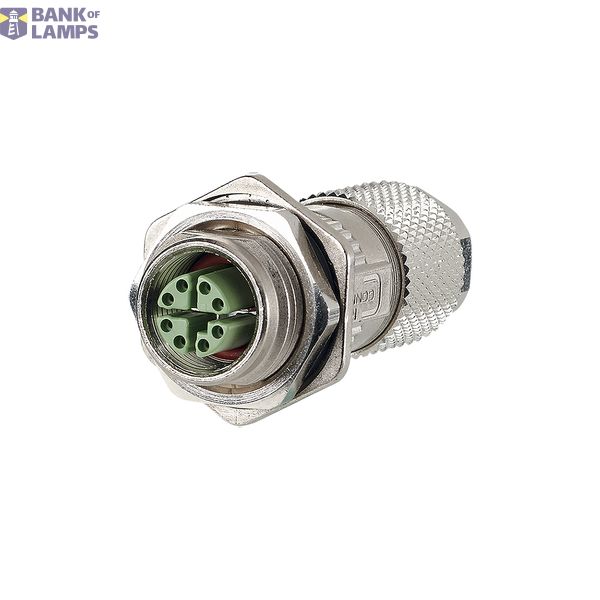M12 jack, X-coded, IP67, Cat. 6A, Ø 6-9.7 mm, field assembly, with fla image 1
