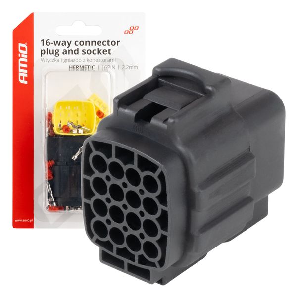 Connector plug and socket set 16 PIN 2.2mm AMIO-04353 image 1