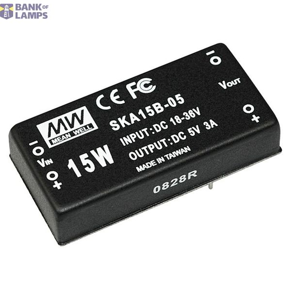 SKA15C-12 DC/DC Converter 36-72V:+12V 1250mA 15W, MEAN WELL image 1