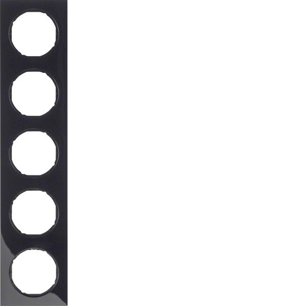 Frame 5gang, R.3, black glossy image 1