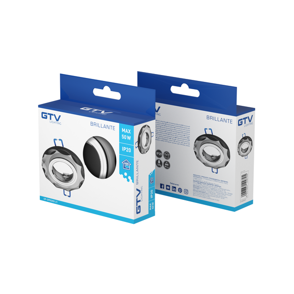 Spot luminaire housing BRILLANTE, IP20, glass, round, black image 2