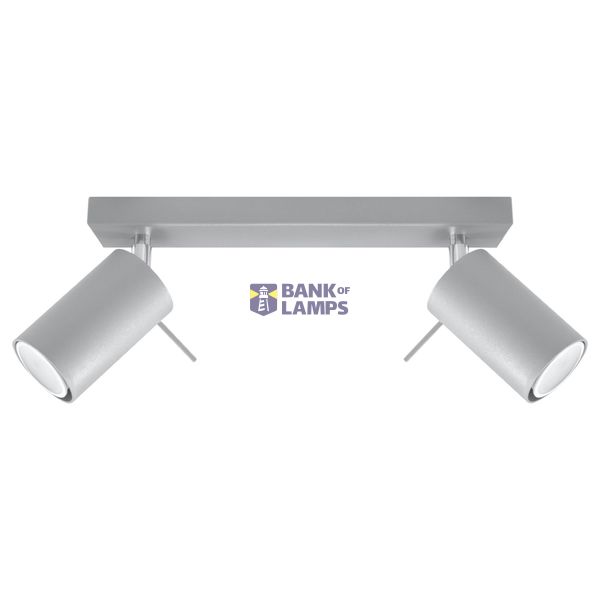 CEILING LAMP RING 2 GREY GU10 2X40W IP20 image 2