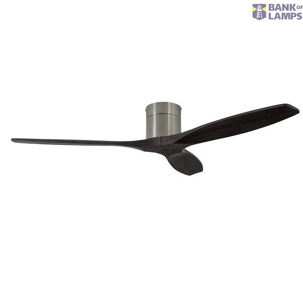 Fan Stem Evo ø1220mm Tube Satin Nickel with Black Blades Black LED image 1