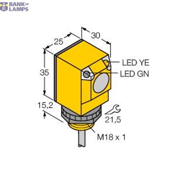 Photoelectric Sensor Diffuse Mode Sensor with Fixed-Field Background Suppression   Q25SN6FF25 image 1