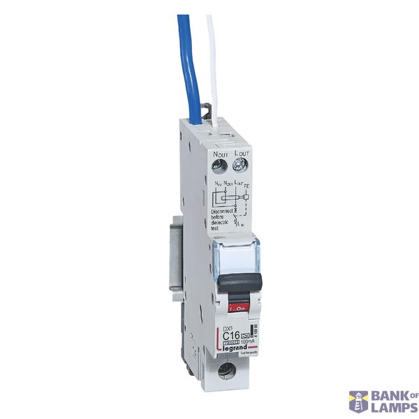 418990 RCBO DX3 10000A 1 pole 16A curve C type A 100mA image 1