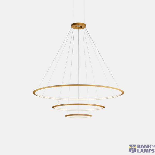 Pendant Circular Inward 3 Rings (ø1200 ø900 ø600) LED 140.8W 4409lm 2400K White image 1