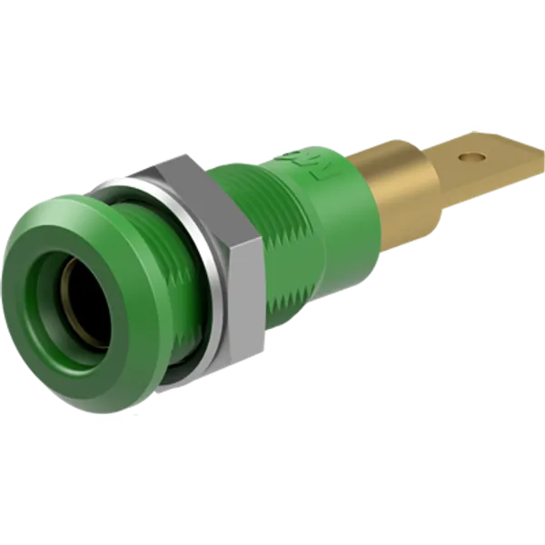 4 mm socket, plug-in connection, mounting Ø 8.1 mm, green, 64.3040-25 image 1