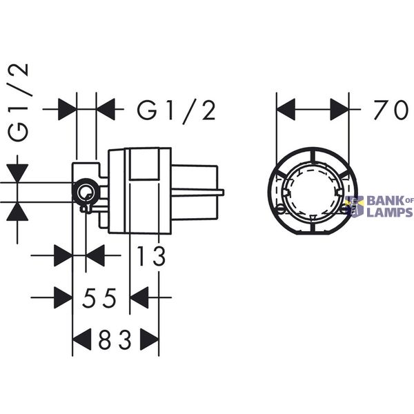Concealed part for shower mixer image 2