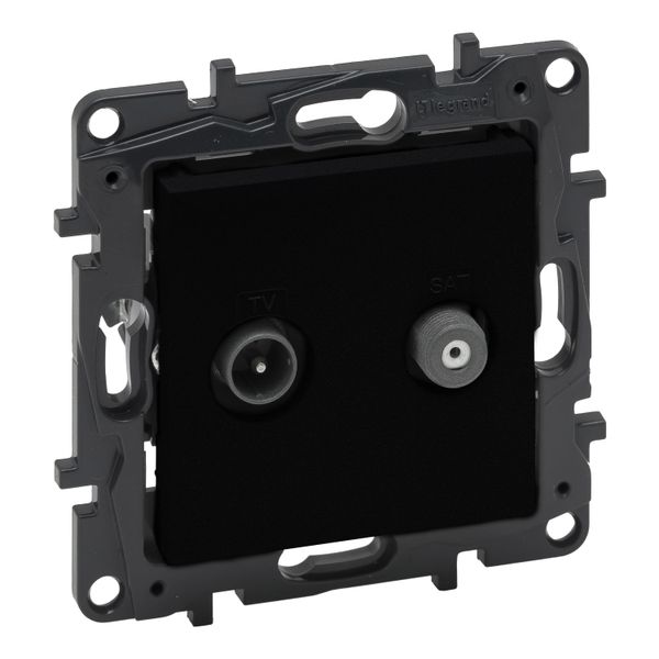 TV SOCKET DOUBLE F-TYPE STAR BLACK image 1