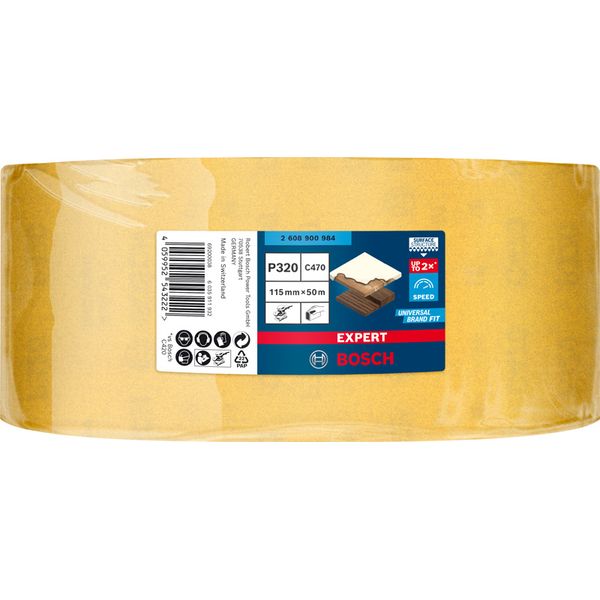 EXPERT C47 Sandpaper Roll for Handsanding 115 mm x 5 m, G 32 image 1