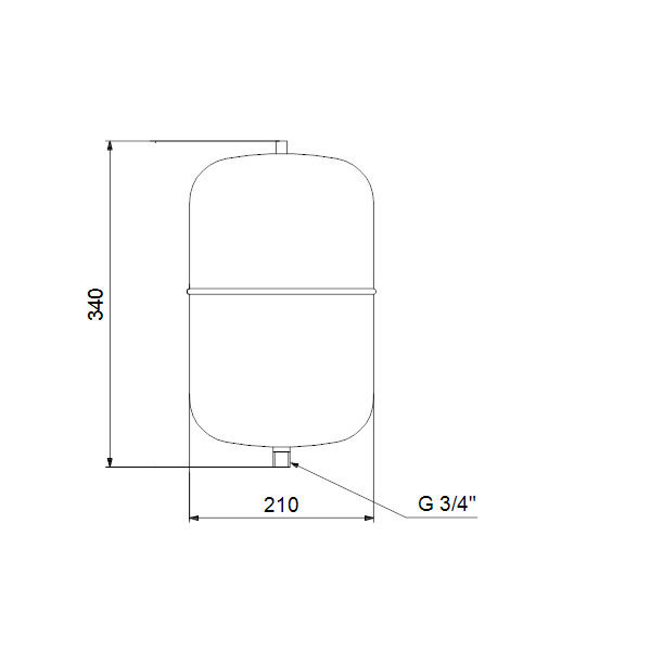 Expansion tank MDB GT-H-8 PN10 V 8L , vertical, diaphragm image 2