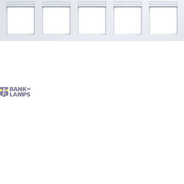 Cover frame 5-way horizontal, text field, A.1, light white glossy image 1