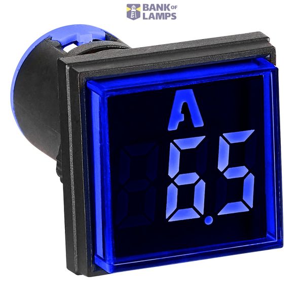 Ammeter, 22.5 mm, 0–100 A perm. current, blue, square image 1
