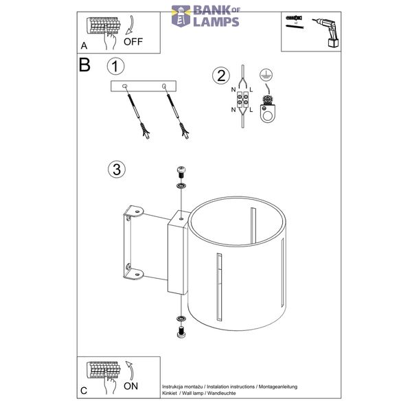 INEZ WALL LAMP BLACK G9 1X40W IP20 image 8