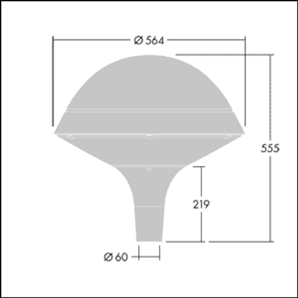 PLD R 18L35-740 R/S BS 3550 T60 CL1 GY - LED Amenity lighting lantern image 3