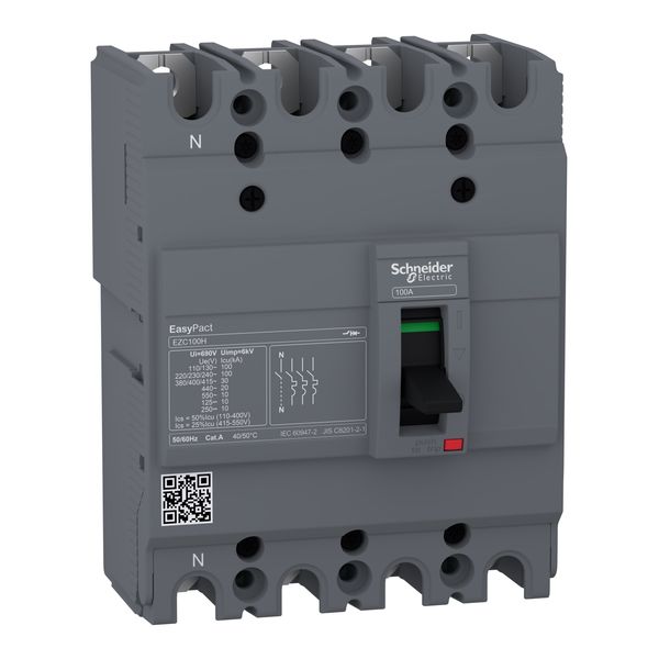 circuit breaker Easypact EZC100H - TMD - 30 A - 4 poles 3d image 1