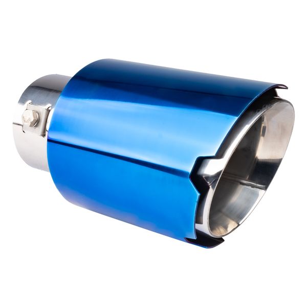 Exhaust silencer tip stainless steel blue AMIO-04066 image 1