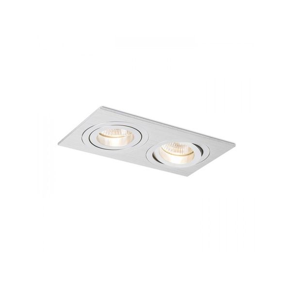 PASADENA GU10 SQ II recessed brushed aluminum 230V LED GU10 2x7W image 1