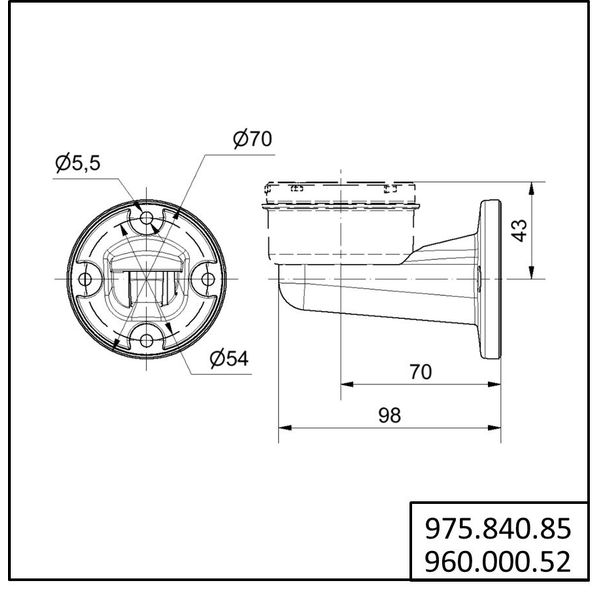 Bracket for 1-sided mount. BK image 3
