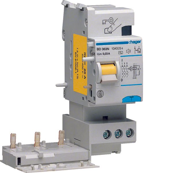Earth leakage add-on block 3P 63A 30mA A Class image 1