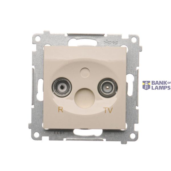 RTV final aerial socket for pass-through socket, atten.: 10dB, cream white/electro white image 1