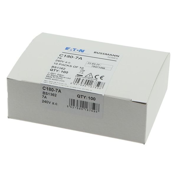 Fuse-link, Overcurrent NON SMD, 7 A, AC 240 V, BS1362 plug fuse, 6.3 x 25 mm, gL/gG, BS image 33