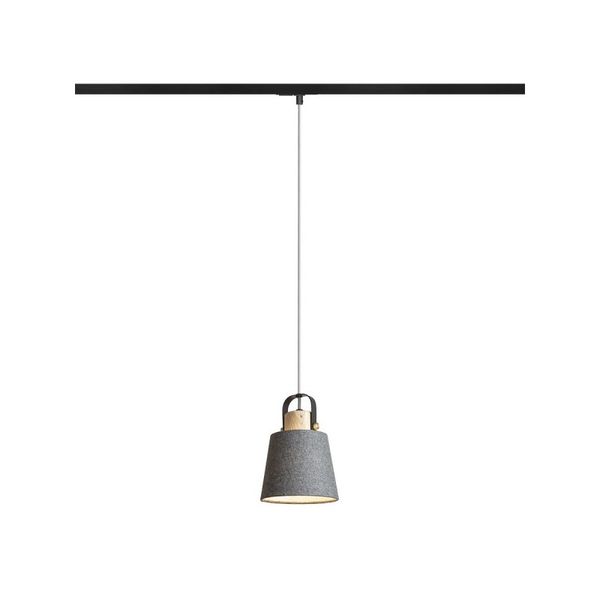 CHOUPETTE for 1-circuit tracks black grey textile/wood 230V LED E27 11W image 1