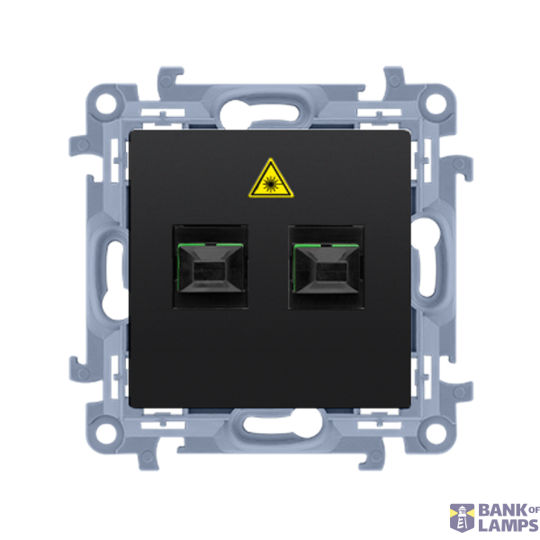 Double fiber optic sockets, black matt image 1