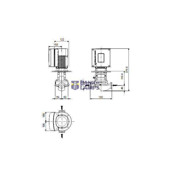 In-line circulator pump TPE 25-50/2 A-O-A-BQQE 0.12 kW 1x230V 50Hz HR image 4