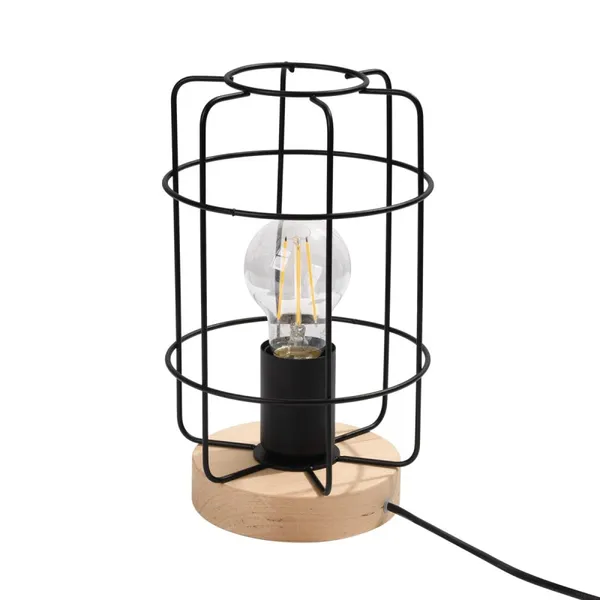 GOTTO DESK LAMP BLACK/WOOD E27 1X15W IP20 image 1