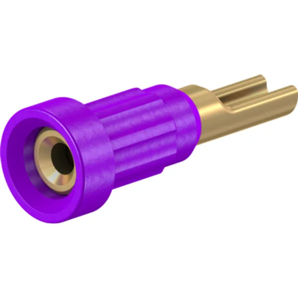 1 mm socket, solder connection, mounting Ø 2.7 mm, purple, 23.1010-26 image 1