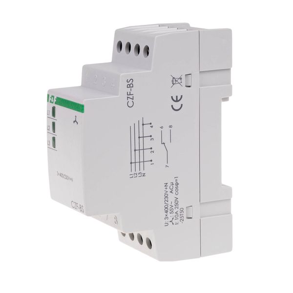 Phase loss and asymmetry sensor with fixed asymmetry threshold, True RMS, DIN rail mounting image 1