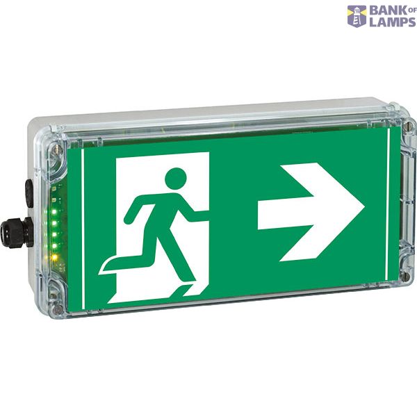 Ex-escape sign luminaires with integrated emergency lighting function EXIT 2 N for zone 2/22, Pictogram: DIN ISO 7010, Arrow: 3 Clock image 2