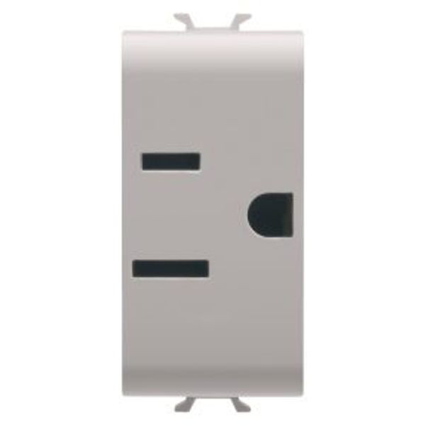 USA STANDARD SOCKET-OUTLET 250/125V ac - 2P+E 15A - 1 MODULE - NATURAL SATIN BEIGE - CHORUSMART image 1