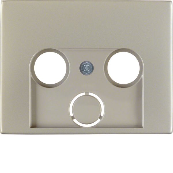 Centre plate for aerial soc. 2-/3hole, K.5, stainless steel, metal mat image 1