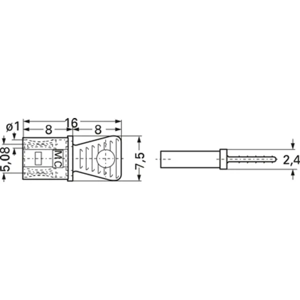 Jumper, pitch 5.08 mm, 10 A, gold-plated, red, 24.0050-22 image 1