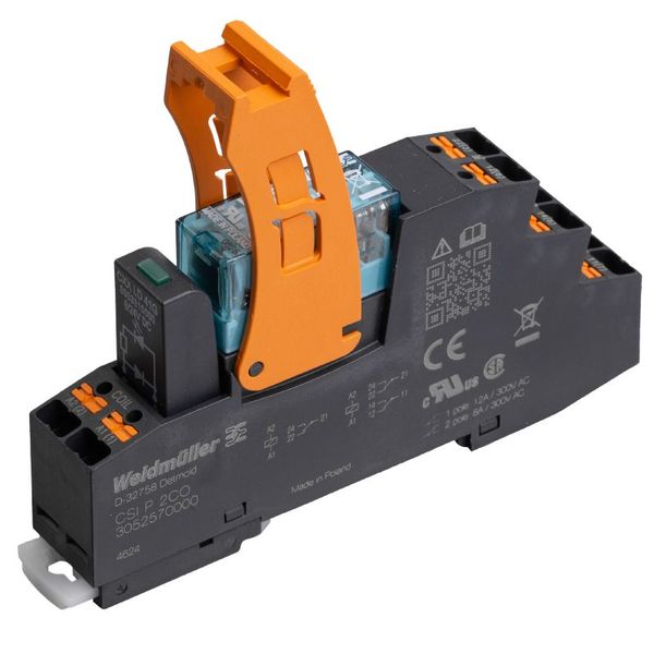 TERMSERIES-compact, Relay module, Number of contacts: 2,  x 1 CO Contact AgNi, Rated control voltage: 24 V DC ±20 %, Continuous current: 6 A, PUSH IN, Test button available: No image 20