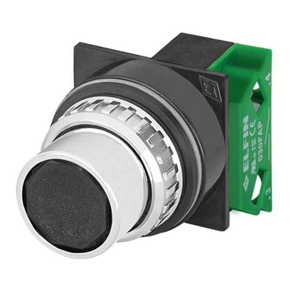 Push-button with full guard, black, N.O. image 1