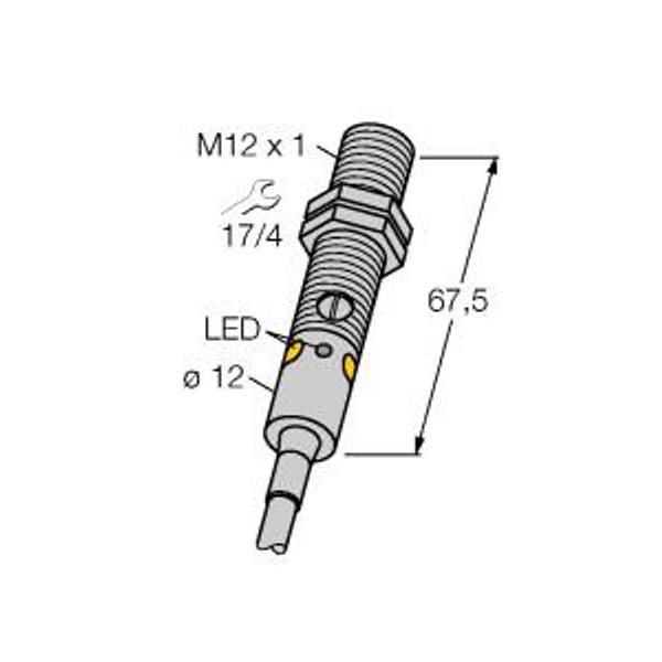Photoelectric Sensor Diffuse Mode Sensor with Fixed-Field Background Suppression   M12PFF25 image 1