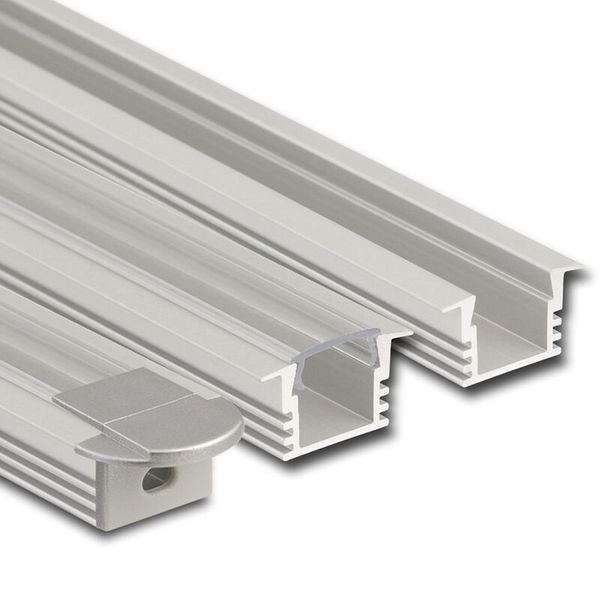 Built-in aluminum profile VL, 22x13 mm, clear diffuser, complete, 1 m image 1