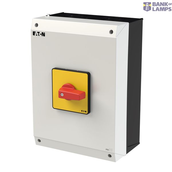 P3 On-off switch, 80 A,Surface mounting, 3 pole, Form I5, Red, Short t image 3