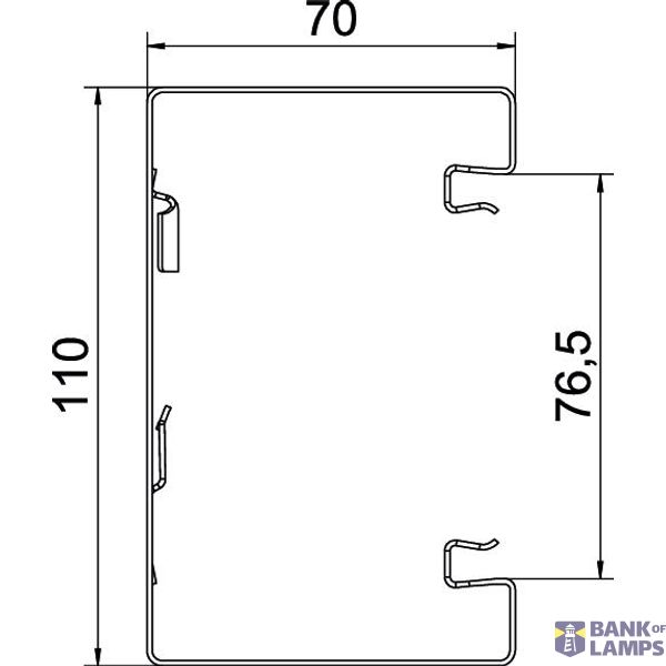 GS-S70110LGR Device installation trunking symmetrical 70x110x2000 image 2