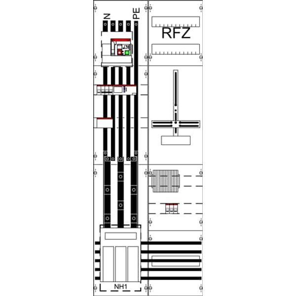 WF29EK41T 9RE 2FB Complete panel according to FNN In 200A with three-point fastening image 1