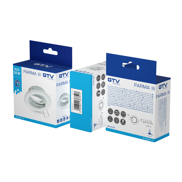 Spot luminaire housing PARMA III with adjustment, IP20, white image 3