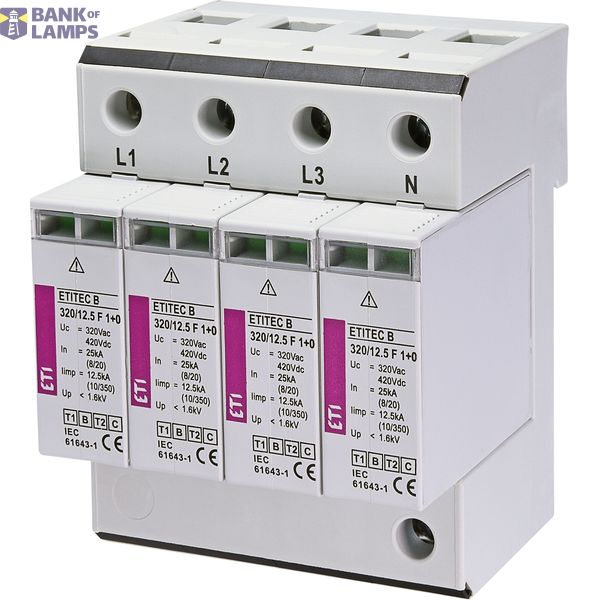 ETITEC B 320/12,5 F 4+0 Surge arrester image 1