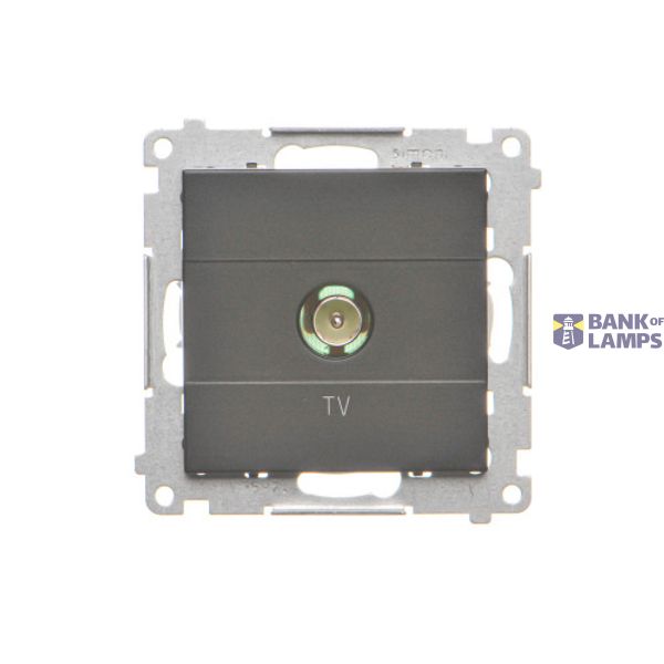 Single TV socket final, module, black matt image 1