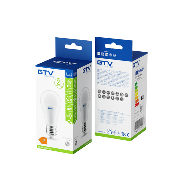 LED bulb 15W, E27, A60, SMD2835, neutral white, AC220-240V, beam angle 180°, 1320 lm, 130 mA image 2