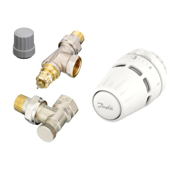 Sensor set, Contents of set: 3-elements, Danfoss Regus®, RA-N, RLV-S, DN 15, Horizontal angle image 1