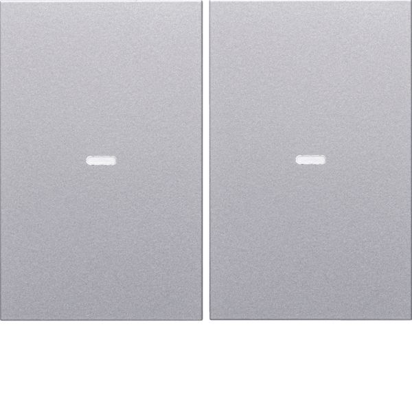Cover for 2gang for push-button module, clearlenses, K.5, al., matt, l image 1